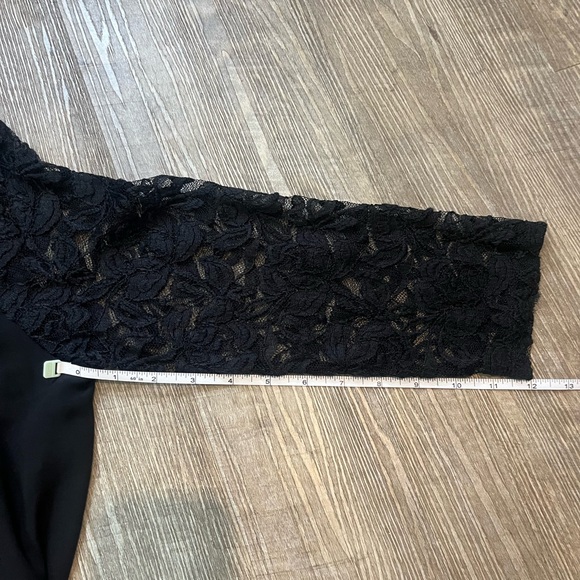 Luxology Womens Black Lace and Sheer lined three quarter sleeves Dress Size 14 - Picture 14 of 16